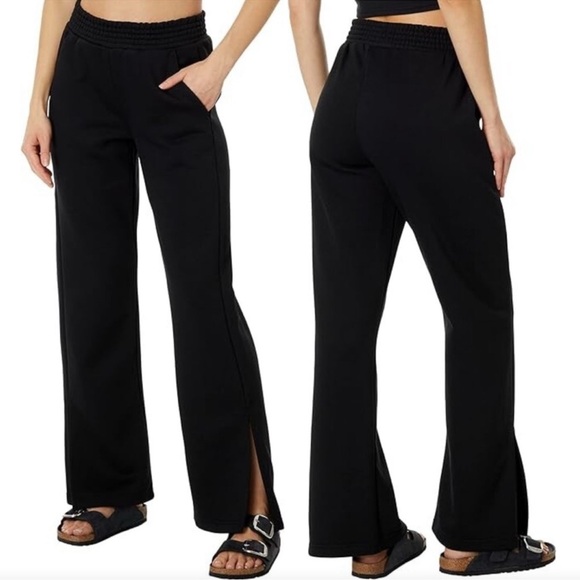 PACT | Courtside Classic Wide Leg Organic Cotton Side Slit Sweatpants - Picture 1 of 5